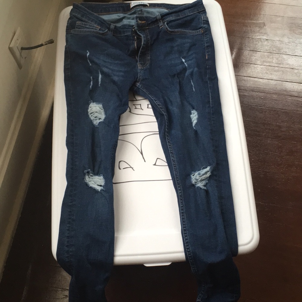 Legend london ripped midnight blue jeans.